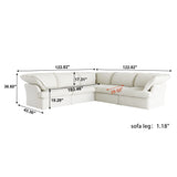 L Shape Corner Sectional Couch  Breathable Linen Cloud Couches  Sectional Sofas for Living Room