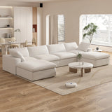 Sectional Sofa with 2 Storage Ottomans 160.6" Down Filled Comfort U Shaped Sofa