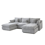 Cloud Couch 120''  Modern Sectional Sofa for Living Room Down Filled Couch with Ottoman U Shaped 5 Seater