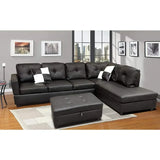 Longue, Haussmann, 2 Pillows, for Living Room Furniture,L-shaped Faux Leather Sectional Sofa Set