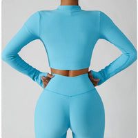 Women's 3 Piece Yoga Set  Sports Jacket Bra Legging Workout Gym Push Up Yoga Sportswear