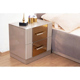 Bedroom Set Bedroom Furniture Include Luxury King Bed Frame  Nightstand 1 Dresser with Mirror