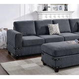 sofa, modern minimalist living room furniture, with footstool
