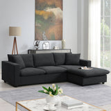Modern Sectional Sofa, Couch Set with 2 Free pillows,4-seat Couch Set with Convertible ,Living Room