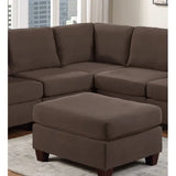 Living Room Furniture Corner Sectional Couch Grey Linen Like Fabric 3x Corner Wedge 2x Armless Chairs