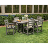 Lakeside Dining Set, Table and Chairs, 5-Piece, HDPE Outdoor Patio Furniture, Fade-Proof, Mahogany