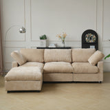 Sectional Sofas Modern Cloud Couch Chenille L-shaped Modular Sectional Sofa for Living Room 3 Seats Couch