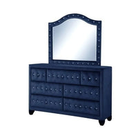 Bedroom Set with Queen size bed,nightstand,chest, mirror and dresser,Made With Wood in Blue