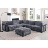 Modular Fabric Sofa Set with Corner Module and Independent Sections
