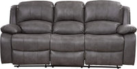 3PC Bonded Leather Reclining Sofa Chair Set Living Room Set Sofa Loveseat Glider Chair