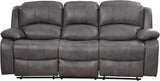 3PC Bonded Leather Reclining Sofa Chair Set Living Room Set Sofa Loveseat Glider Chair