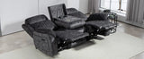 Power Reclining Living Room Set with Adjustable Headrest, Power Reclining Sofa and Loveseat Set with USB