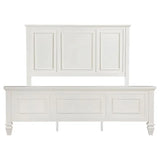 Cream White Beach King Wood Panel Bed Frame