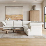 L Shape Corner Sectional Couch  Breathable Linen Cloud Couches  Sectional Sofas for Living Room