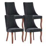 Dining Chairs Set of 4，Linen Channel Tufted Kitchen Dining Room Chair