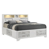 Modern Style Queen 5PC Bedroom Set, White Wood