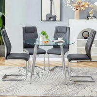 Dining Table With 4 Chairs Sets Restaurant Round Tables Glass Industrial Living Home Mesa Kitchen Modern Furniture