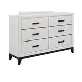 5PC Full Bedroom Set in Mirage White - Modern Bed, Nightstands, Dresser