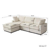 Sectional Sofas Modern Cloud Couch Chenille L-shaped Modular Sectional Sofa for Living Room 3 Seats Couch