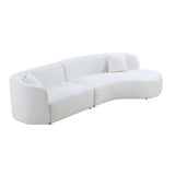 Luxury Modern 2-Piece Curved Sofa Set, Right-Facing Sectional with Chaise, Boucle Upholst
