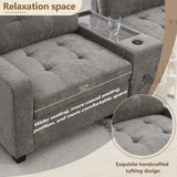 L-shaped/ U-shaped Tufted Sofa with Storage Consoles, Couch Set for Living Room