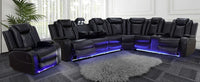 Power Recliner Sofa Sectional Couches with LED Light for Living Room,Leather Reclining