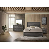 Bedroom Set Made with Wood in Gray Finish