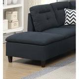Black sofa, linen sofa lounge chair, footstool with storage function