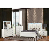 Modern Style 5 Pc King Upholstered Bedroom Set Made with Wood