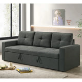 Fabric Upholstered Sleeper Sofa with Tufted Cushions