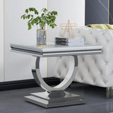 3 Pieces Living Room Table Set, Faux Marble Coffee Table Console with End Side Table