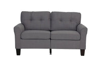Living Room Furniture 2pc Sofa Set Coffee Polyfiber Tufted Sofa Loveseat w Pillows Cushion Couch
