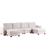 U shaped Sofa versatile convertible sofa bed with Removable Ottoman modern living room design