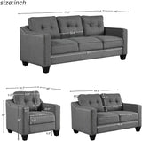 Living Room Furniture Sets, Modern Polyester Blend High Pillow Back Sectional Couch Set
