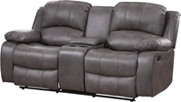 3PC Bonded Leather Reclining Sofa Chair Set Living Room Set Sofa Loveseat Glider Chair