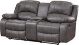 3PC Bonded Leather Reclining Sofa Chair Set Living Room Set Sofa Loveseat Glider Chair