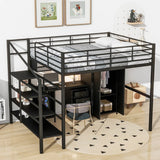 Metal Loft Bed With table set and wardrobe