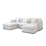 Cloud Couch 120''  Modern Sectional Sofa for Living Room Down Filled Couch with Ottoman U Shaped 5 Seater