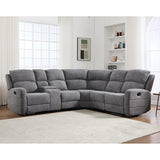 EBELLO Fabric L-Shaped Reclining Large Corner Sofa Sectional Sofa Couch for Living Room, with Padded Headrest