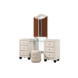 Modern vanity design with a practical mirror,Crystal Tufted Vanity set Made with Wood