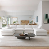 Sectional Sofa with 2 Storage Ottomans 160.6" Down Filled Comfort U Shaped Sofa