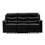 Manual Recliner Sofa Living Room Set Upholstered Faux Leather 3-seater and Loveseat Couch with Storage