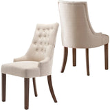 Upholstered Dining Chairs Set of 2, Fabric Side Dining Room Chairs with Tufted Button, Living Room Chairs