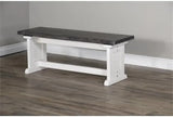 Wood Kitchen Corner Breakfast Dining Nook Set with Hidden Storage in Off White Dark Brown