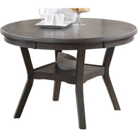 Dining 5pc Set Round Table w 4X Side Chairs Grey  For dining room, living room