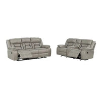 Faux Leather Upholstered 2 Pc Sofa Set Made With Wood