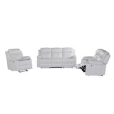 Reclining Sofa Set with LED Lights – Sofa, Loveseat & Recliner