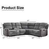 EBELLO Fabric L-Shaped Reclining Large Corner Sofa Sectional Sofa Couch for Living Room