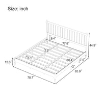 3 Pieces Bedroom Sets King Size Wood Platform Bed