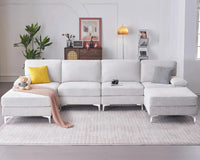 Sectional Couches with Ottomans- 6 Seater, U Shaped Sofa for Living Room, Oversize